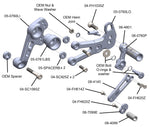 05-0761B Aprilia RS457 Adjustable Rearset Kit Complete W/Pedals