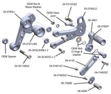 05-0761B Aprilia RS457 Adjustable Rearset Kit Complete W/Pedals