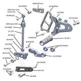 05-0780B MV Agusta F3 675 2012-19, F3 800 2013-19, Brutale 675 2013-16,  Brutale 8002013-19 Complete Rearset Kit w/ Pedals - STD/GP Shift - Woodcraft Technologies