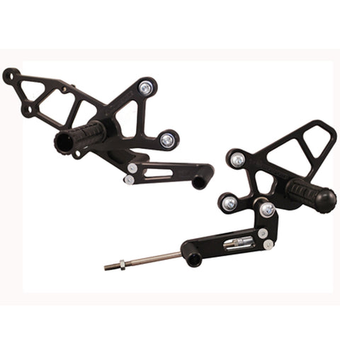 05-4131EB Kawasaki Ninja 250 2008-12 Complete Rearset Kit w/ Pedals - STD/GP Shift - Woodcraft Technologies