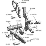 05-4227B Suzuki SV650 2003-09  Complete Rearset Kit w/ Pedals - GP Shift - Woodcraft Technologies