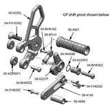 05-4228B Suzuki SV1000 2003-2007  Complete Rearset w/ Pedals - STD Shift - Woodcraft Technologies