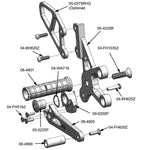 05-4228B Suzuki SV1000 2003-2007  Complete Rearset w/ Pedals - STD Shift - Woodcraft Technologies