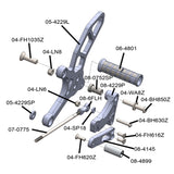 05-4229B Suzuki SV650  2017-20 Complete Rearset w/ Pedals - STD/GP Shift - Woodcraft Technologies