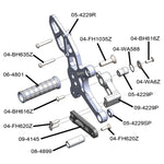 05-4229B Suzuki SV650  2017-20 Complete Rearset w/ Pedals - STD/GP Shift - Woodcraft Technologies