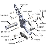 05-4229B Suzuki SV650  2017-20 Complete Rearset w/ Pedals - STD/GP Shift - Woodcraft Technologies