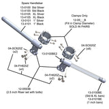 2.5 inch Clipon Risers (with Special 1" bars) - Woodcraft Technologies