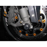 45-0247F Front Axle Slider Kit - Suzuki GSXR600/750 2006-10, GSXR1000 2005-11, Hayabusa 2008-13 - Woodcraft Technologies