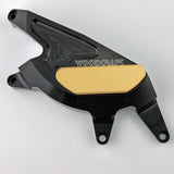 60-0225RC Suzuki SV650 '03-12 RHS Clutch Cover Protector, Black with Skid Pad Options - Woodcraft Technologies