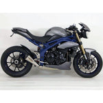 Hindle Evolution Megaphone Slip-on System Triumph 1050 Speed Triple 2011-15 - Woodcraft Technologies